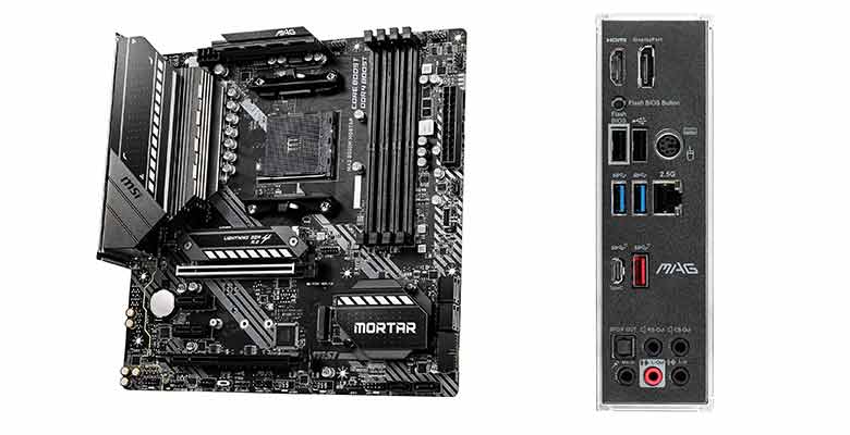 MSI MAG B550M Mortar Micro-ATX Gaming Motherboard for AMD Ryzen 5800X and 5800X3D
